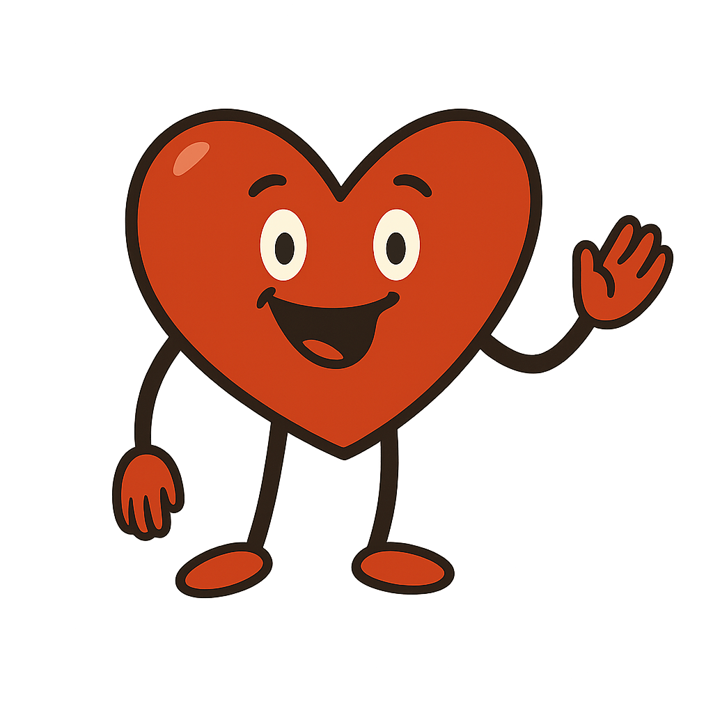 Herzi – Herzfigur mit Hallo-Geste