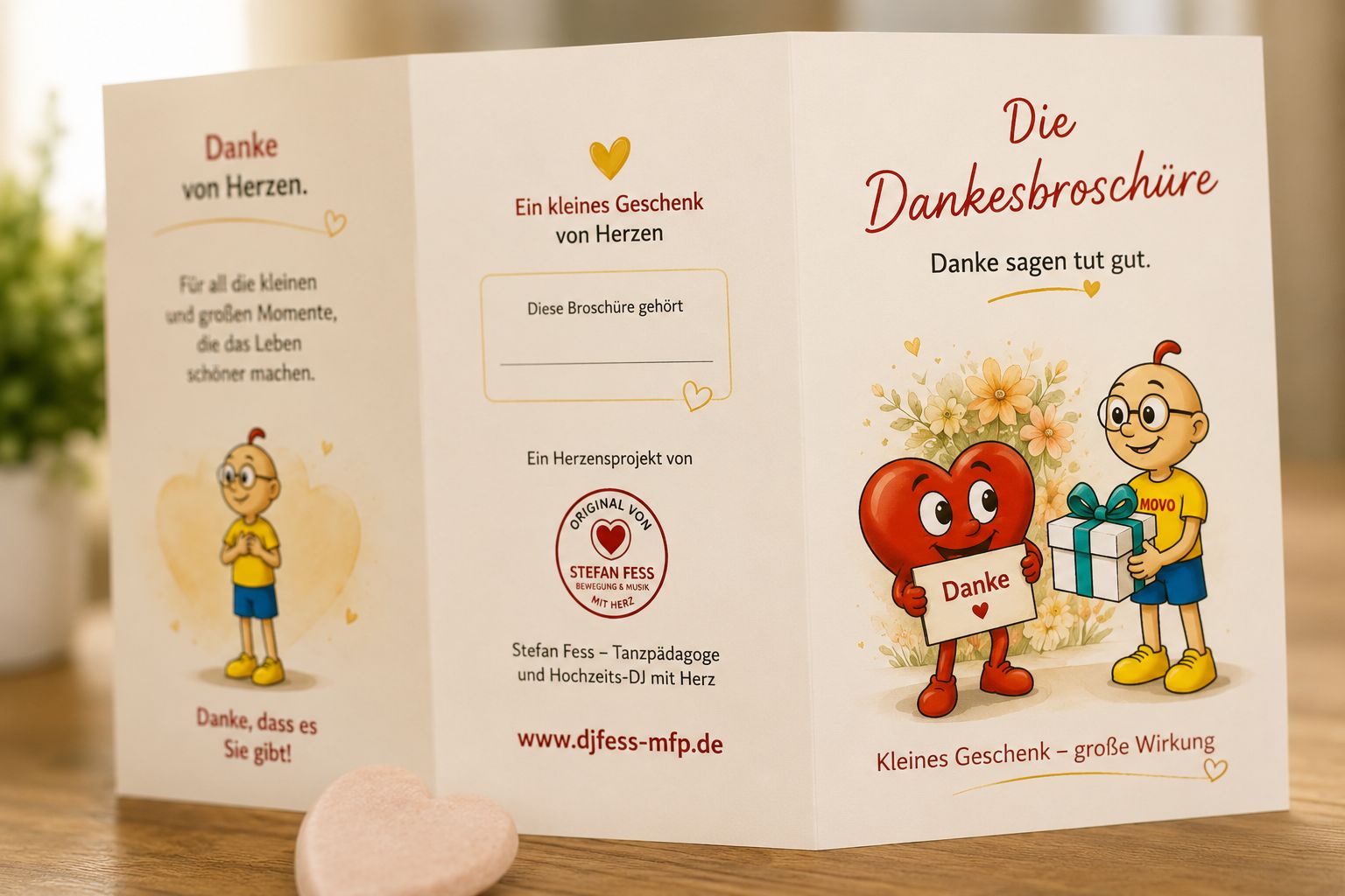 Außenseite der Dankesbroschüre von Stefan Fess